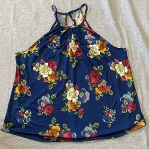 First Love brand Plus Size Floral Halter Style Tank Top size 2x-3x